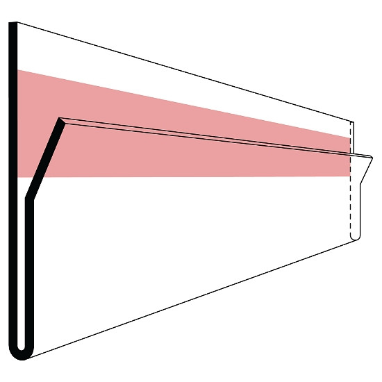 KROG Etikettenhalter selbstklebend mit verkürzter und nach vorne gebogener Vorderseite 210 x 55 mm, SBA210-55