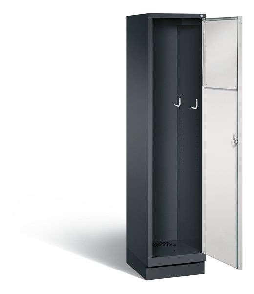 C+P Wäsche-Sammelschrank Evolo, H1800xB420xT500mm, Farbe: Schwarzgrau / Lichtgrau, 48170-210 S10139