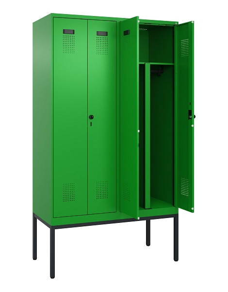 C+P PSA Doppel-Spind Evolo PLUS, Gestell, 4 Abteile, 2120x1200x500mm, 6037/6037, Drehriegel, 0490327-40P S10026