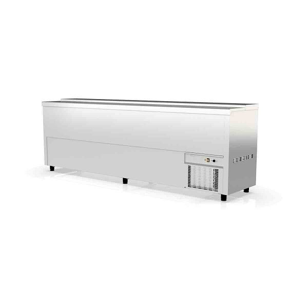 Vaiotec TOPLINE Getränkekühltruhe 550 mit 5 Edelstahlschiebedeckeln, 720 Liter, Breite: 2480 mm, 11635