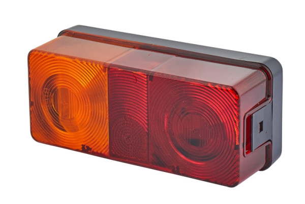 HELLA Heckleuchte, Glühlampe, 12V, Anbau/geschraubt, Lichtscheibenfarbe: rot/gelb, Stecker: Schraubkontakt, links, 2SE 002 582-071