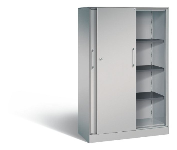 C+P Schiebetürenschrank Asisto, H1635xB1000xT435mm, Farbe: Weißaluminium, Bügelgriff, 4 OH, 142012-000 S10057