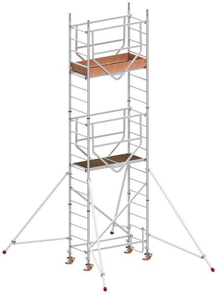 HYMER Fahrgerüst ADVANCED SAFE-T nach DIN EN 1004, Modul 1 + 2 + KIT, Rahmenteilbreite 0,72 m, Bühnenlänge 1,58 m, Reichhöhe 6,25 m, 707006