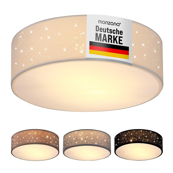 monzana Deckenlampe Weiß Stoff Ø30cm Sternenhimmel, 109408