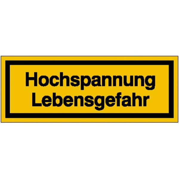 Stein HGS Elektrokennzeichnung/Warnschild, Hochspannung Lebensgefahr, 297 x 148 mm / Kunststoff, witterungsbeständig, 43.1300