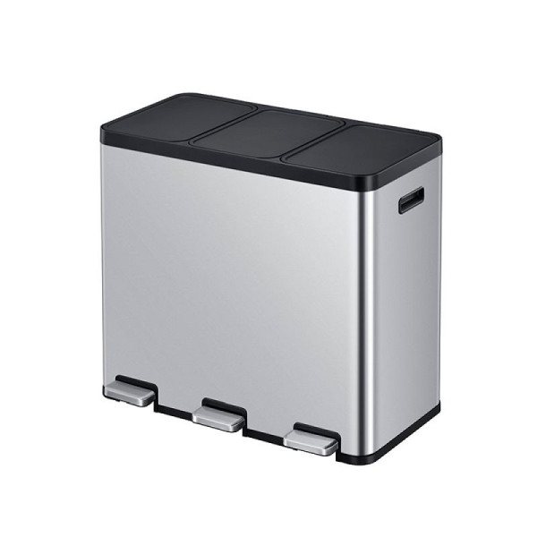 STEIN HGS Essential 1 Recycler Treteimer, edelstahl, matt, 20 + 20 + 20 Liter, 83999.0001