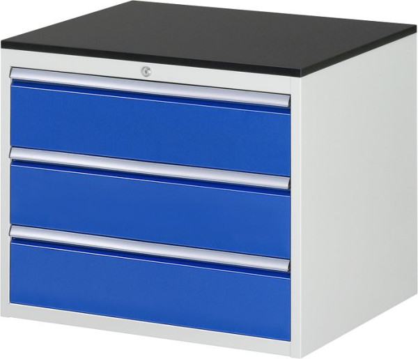 RAU Schubladenschrank Serie 7000, B770xT650xH640mm, 3 x Schublade-Größe-XL 3xH180mm, Arbeitsplatte mit Melaminharzbeschichtung, Stärke 19mm, 03-XL3.0A-M.11