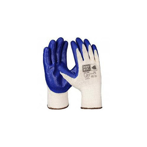 PRO FIT Splash-Dip Latex-Handschuh, weiß / blau, Größe: 10, VE: 12 Paar, 554-10