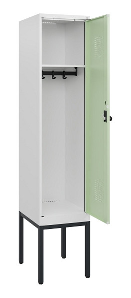 C+P Spind Evolo PLUS, Gestell, 1 Abteil, 1950x400x500mm, 9016/6019, Drehriegel, 0490305-12 S10021