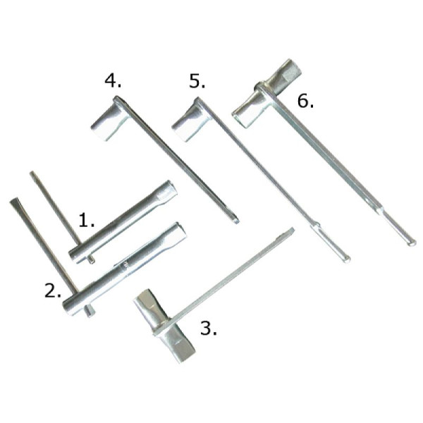 Stein HGS Feuerwehr-Dreikantschlüssel, -6- DIN 3222/M10+M12 Winkelschlüssel mit Niethaken, 18606