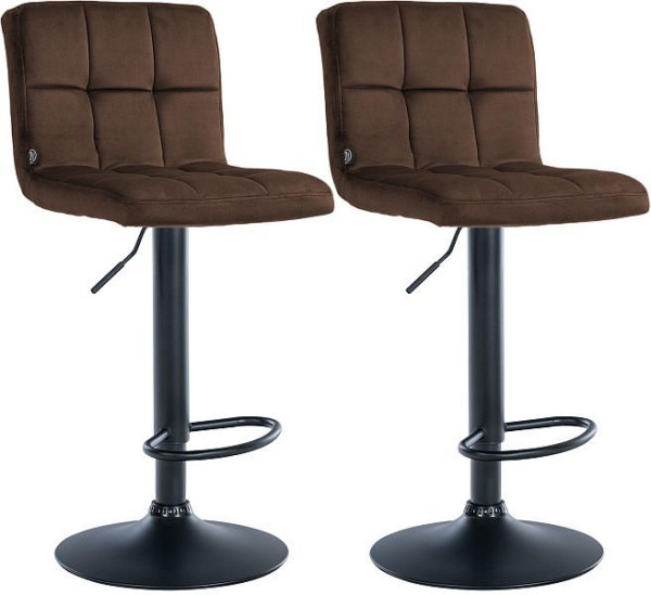 CLP Barhocker Peru Samt schwarz, braun, VE: 2 Stück, 324924