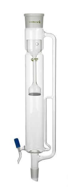 Rettberg Extraktor, 100 ml, für spezifisch schwere Flüssigkeiten, Hülse NS 45/40, Kern NS 29/32, komplett mit Einsatz, 134684500