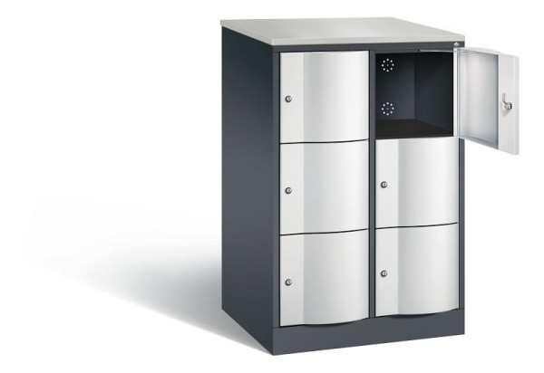 C+P XL-Schließfachschrank Resisto, H1255xB772xT640mm, Farbe: Schwarzgrau / Lichtgrau, 8573-273 S10109