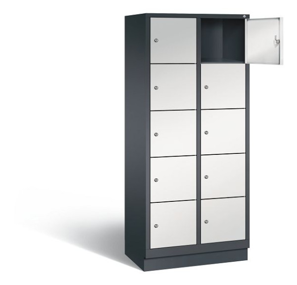 C+P Schließfachschrank Evolo, H1800xB810xT500mm, Farbe: Schwarzgrau / Lichtgrau, 48020-225 S10109