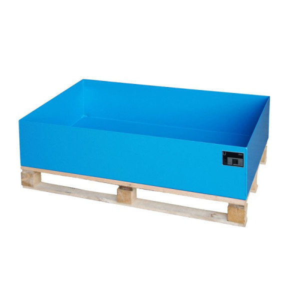 STEIN HGS Auffangwanne Serie 2000, 224 Liter, RAL 5012 lichtblau, Gesamthöhe 260 mm, lackiert, Kleingebinde, ohne Gitterrost, 79194.0015