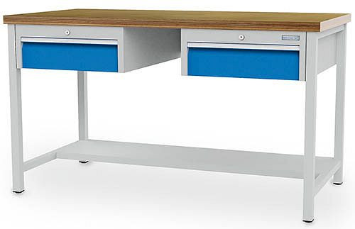 Bedrunka+Hirth Arbeitstisch mit Hängeschubladenblock, 2x150 mm, Schubladen-Vollauszug 100%, 2000 x 750 x 859 mm, 03.19.32.1V
