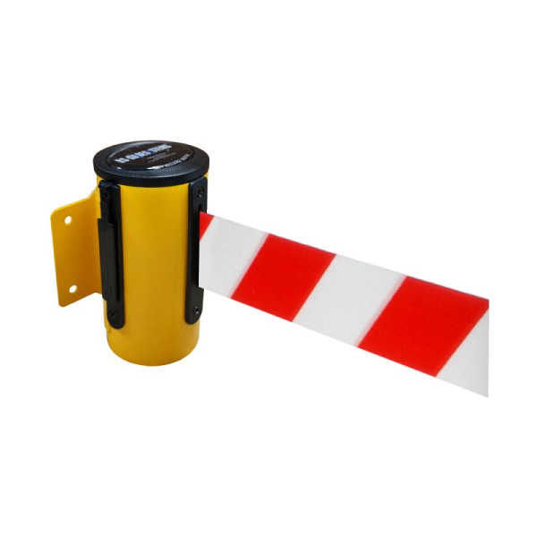 Stein HGS Wandgurtkassette -P-Line Utility-, gelb, rot/weiß diagonal (schraffiert), mit Gurtendstück (Standard), 12846e-1302