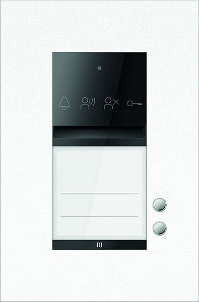 TCS Türkontrollsystem PES PRO Audio Außenstation 2T 1 Spalte UP RAL9010 reinweiß, ASU600102-0019