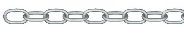 Dörner + Helmer Rundstahlkette (DIN 5685-2) 7 mm Stahl galvanisch verzinkt, Tragkraft 220 kg, VE: 30 m, 171810G