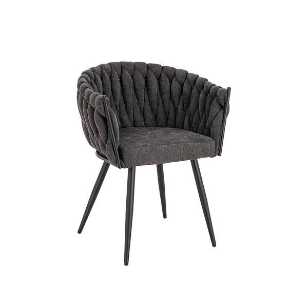 HOME DELUXE Esszimmerstuhl gewebt AYLA - Dunkelgrau 8er Set, 74111