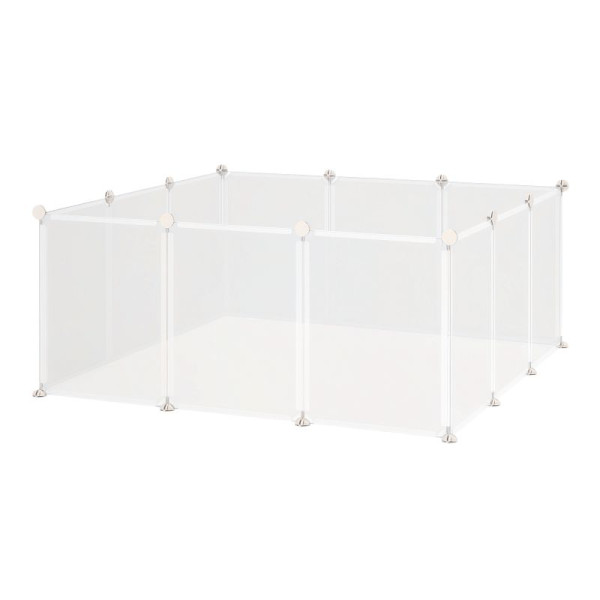 PawHut Freilaufgehege Laufgitter DIY Freigehege Gittergehege Absperrgitter Kleine Haustiere Laufstal, D06-101