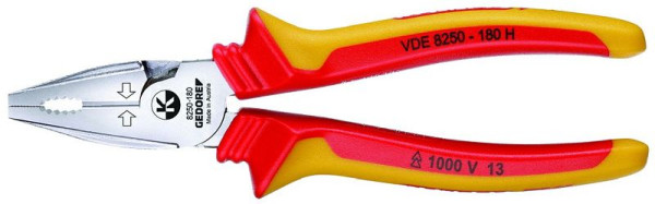 GEDORE VDE-Kraft-Kombinationszange mit Hüllenisolierung, 180 mm lang, 1550950