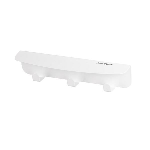 Air Wolf Hakenleiste mit 3 Haken, Serie Alpha, H x B x T: 61 x 265 x 52 mm, Edelstahl weiß, 60-167