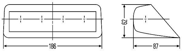 HELLA Zusatzbremsleuchte, Matrix, 12V, Anbau/geklebt, Lichtscheibenfarbe: rot, innen, 2DA 007 428-007
