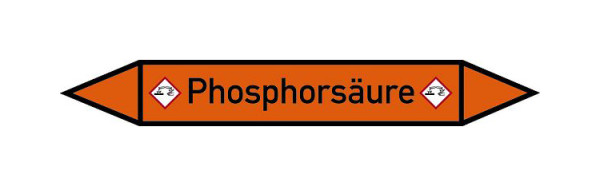 Schilder Klar Rohrleitungskennzeichen Phosphorsäure, 187x26 mm Folie selbstklebend, 101595/31