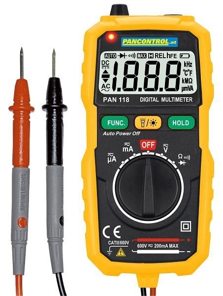 PANCONTROL Digital-Multimeter 600V CAT IV, automatische Bereichswahl, kontaktloser Spannungsprüfer, PAN 118