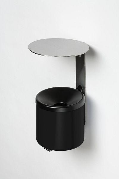 VAR Wandascher WH 16 mit Dach VA Stahl, schwarz, 32221, 4030695322213