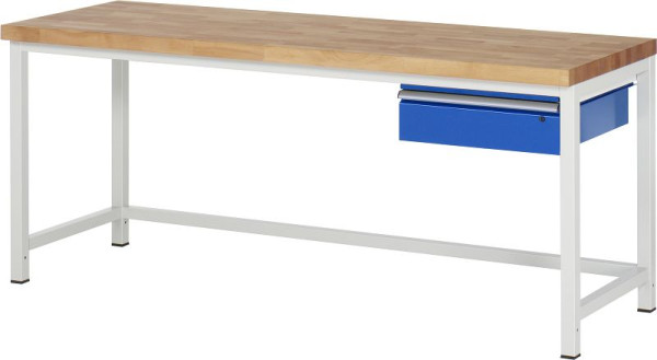 RAU Werkbank Serie 8000 - Gestell-Bauweise (Schweißgestell), 1 x Schublade, 2000x840x700 mm, 03-8001A1-207B4S.11