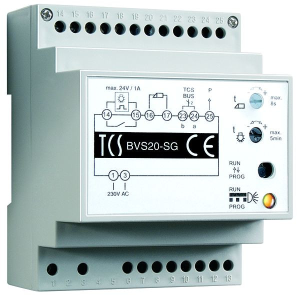 TCS Versorgungs- und Steuergerät für Audio-Anlagen an 1 Strang, Hutschiene 4 TE, BVS20-SG