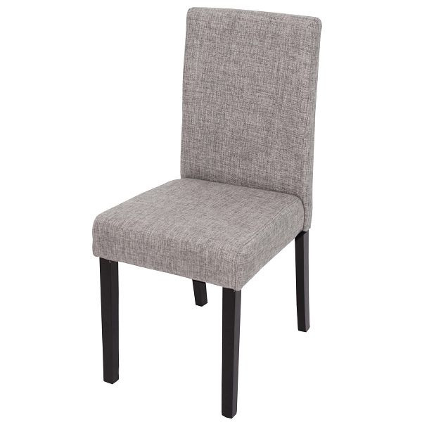 Mendler Esszimmerstuhl Littau, Küchenstuhl Stuhl, Stoff/Textil, grau, dunkle Beine, 74386