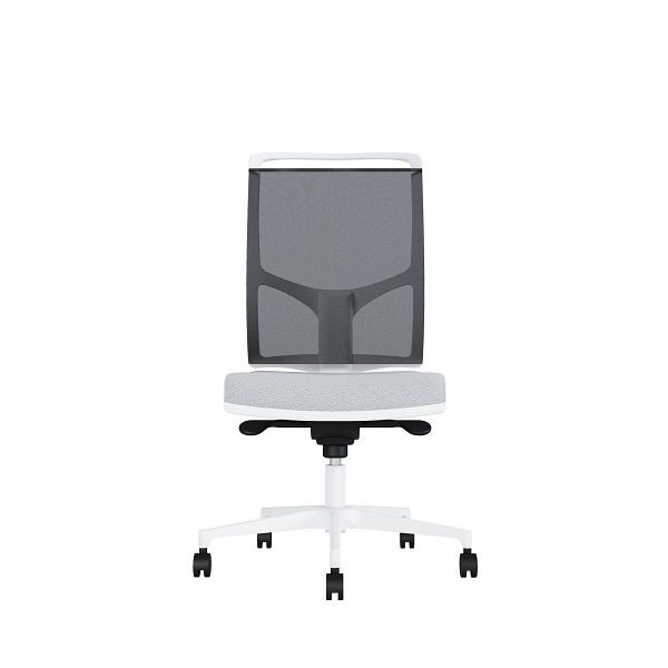 Bisley Bürodrehstuhl Zed, Weißes Kunststoff, Ohne Armlehnen, Fußkreuz aus Kunststoff, NE0643 wolkengrau, ZEDKSWNE0643