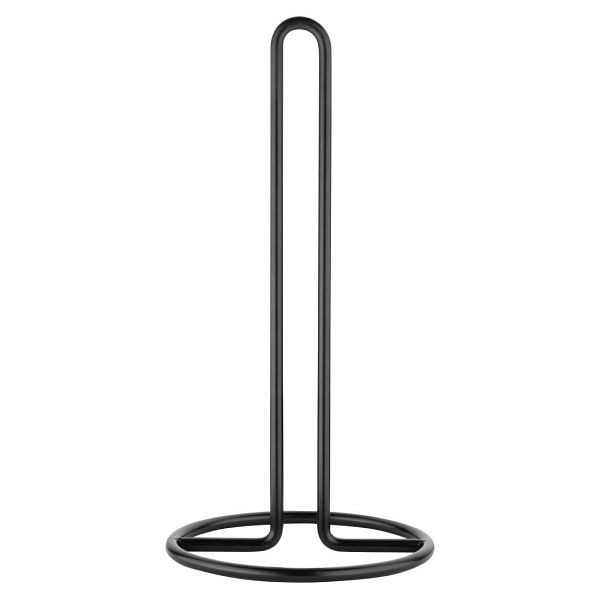 Jantex Küchenrollenhalter Schwarz, Schwarzes Stahlfinish, 320(H)x160(Ø)mm, JA994