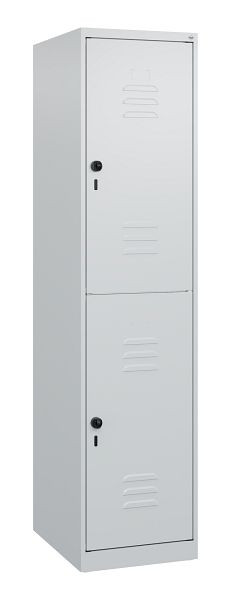 C+P Doppelstöckiger Spind Classic PLUS, 1700x400x500mm, 7035/7035, Drehriegel, 0803007-12 S10008