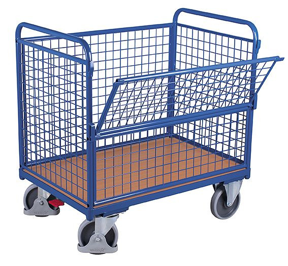 VARIOfit Drahtkastenwagen, Ladefläche: 1.000 x 650 mm, RAL 5010 enzianblau, sw-700.404