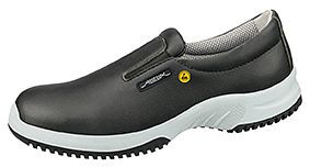 ABEBA ESD-Sicherheitsschuhe uni6 Slipper schwarz ESD, S2, Ristbereich mit Gummizug, Mikrofaser, 31741-45
