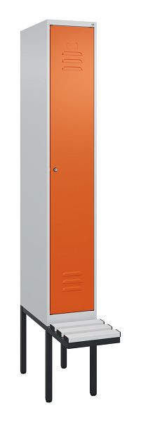 C+P Umkleidespind Classic PLUS, 2120x300x815mm, 7035/2004, Zylinderschloss, je 2 Doppel-Haken, 0800407-10F S10122