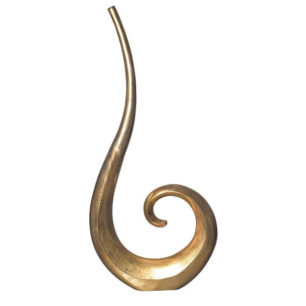 Wohnling Deko Vase 100cm Aluminium Gold Spirale Blumenvase Modern Groß, XXL Alu Bodenvase Metall Wohndeko Handgefertigt, WL7.200
