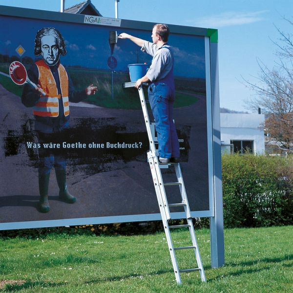 Euroline Plakatleiter 2-teilig mit 2 x 6 Stufen, 2,85m senkrechte Leiterhöhe, 3288806