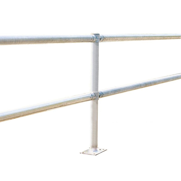 Stein HGS Systemgeländer -Mountain-, Standpfosten Ø 60 mm, mit Flachkopf, Gesamtlänge 1330mm, Höhe über Flur 1000mm, Abdeckkappe aus Aluminium, zum Einbetonieren, 11804