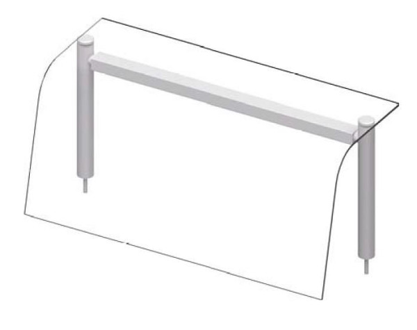 Stalgast Glas-Aufsatzbord mit Hustenschutz 990x455x450 mm für Speisenausgabesysteme, ZS09107