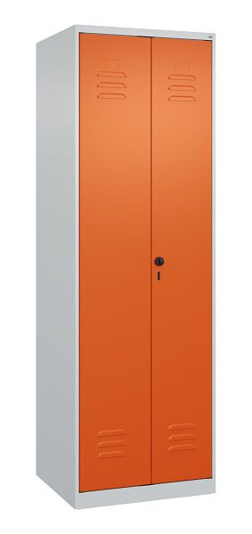 C+P Mehrzweckschrank Classic PLUS, Wäsche-Spind, 2 Abteile, 1850x600x500mm, 7035/2004, Drehriegel, Türen zueinanderschlagend, 080002-20B S10000