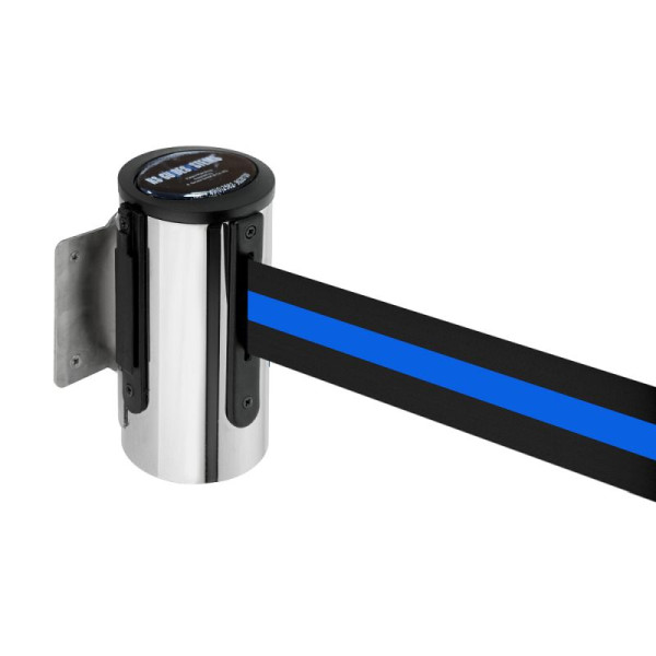 Stein HGS Wandgurtkassette -P-Line Future-, chrom, schwarz/blau/schwarz waagerecht (gestreift), mit magnetischem Gurtendstück, 12850g-0704