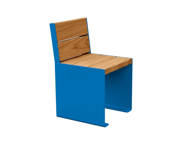 Procity Stuhl Kube. Mit Rückenlehne, Stahl & Holz, helle Eiche/RAL 5010, 306394.5010.CHEC