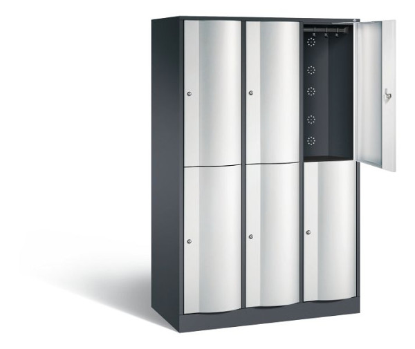 C+P Spind doppelstöckig Resisto, H1950xB1148xT540mm, Farbe: Schwarzgrau / Lichtgrau, 8270-372 S10046