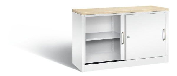 C+P Sideboard mit Schiebetüren Acurado, H720xB1200xT400mm, Farbe: Verkehrsweiß, Bügelgriff, 2 OH, 5723-00 S10461