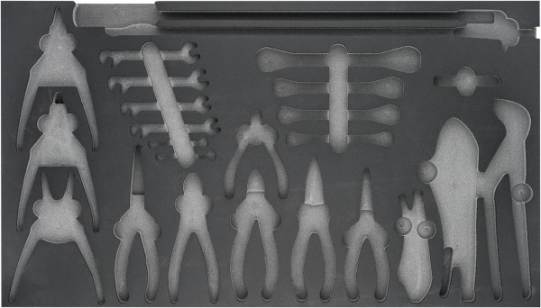 Hazet 2-Komponenten Weichschaum-Einlage, 2-Komponenten Weichschaum-Einlage leer für 163-319/25, 163-319L